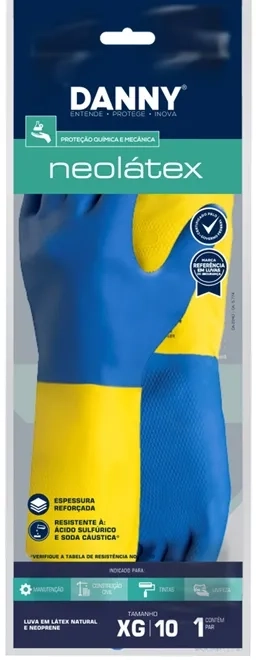 Luva de Neoprene com Latex NeoLátex DANNY Agentes Químicos DA-224D CA 5774
