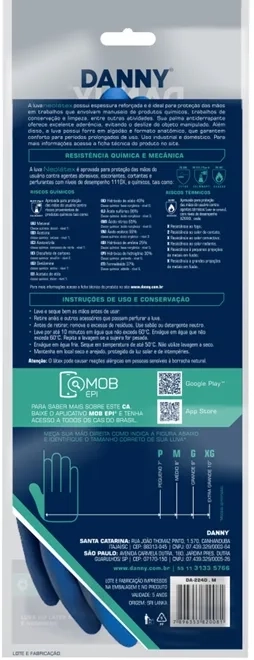 Luva de Neoprene com Latex NeoLátex DANNY Agentes Químicos DA-224D CA 5774