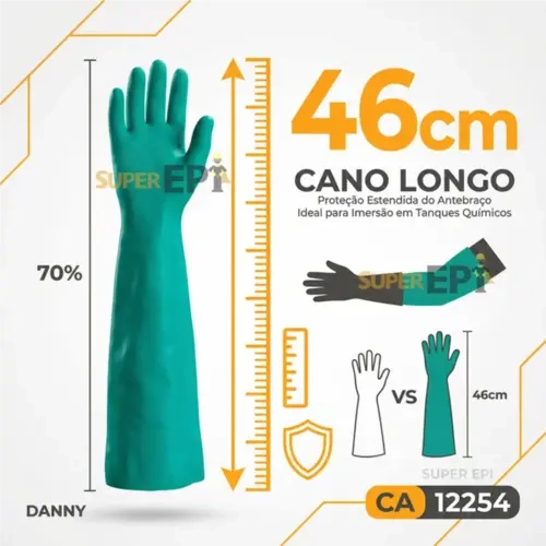 Luva Nitrílica NitriFlex Longa DA-36104 -46 CM CA 12254
