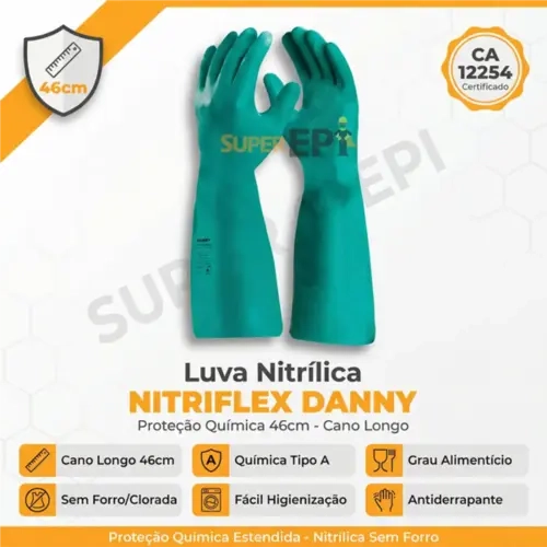 Luva Nitrílica NitriFlex Longa DA-36104 -46 CM CA 12254