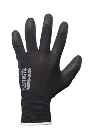 Luva  DannyFlex Preta FlexTactil DA-12100P Nylon e Banho Pu Ótimo Tato CA 29014