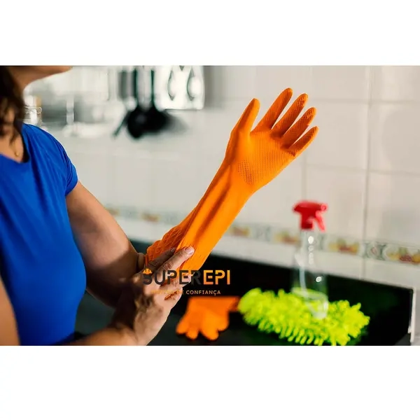 Luva Max Orange Danny DA-208D Latex Reforçado CA 11286