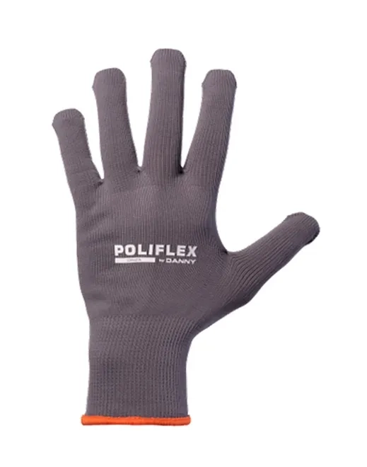 Luva de Segurança Poliflex Danny Tricotada em Nylon Cinza DA-11100 CA 26924