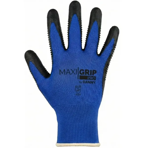 Luva de Nylon Com Latex Preta MaxiGrip PRO Danny DA-12700 Para Serviços Gerais CA 31323