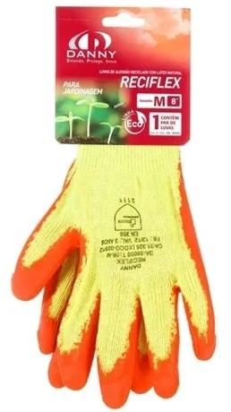 Luva de Algodão Reciclado com Latex Reciflex Danny - Para Serviços Gerais CA 31325