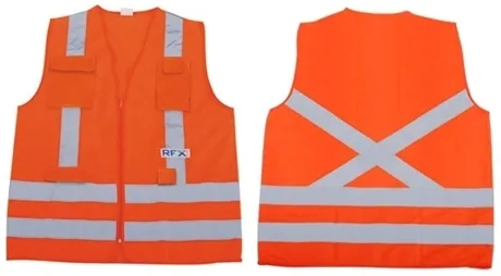 Colete Refletivo Vicsa Laranja Fluorescente 100% Poliéster 4 Bolsos RFX