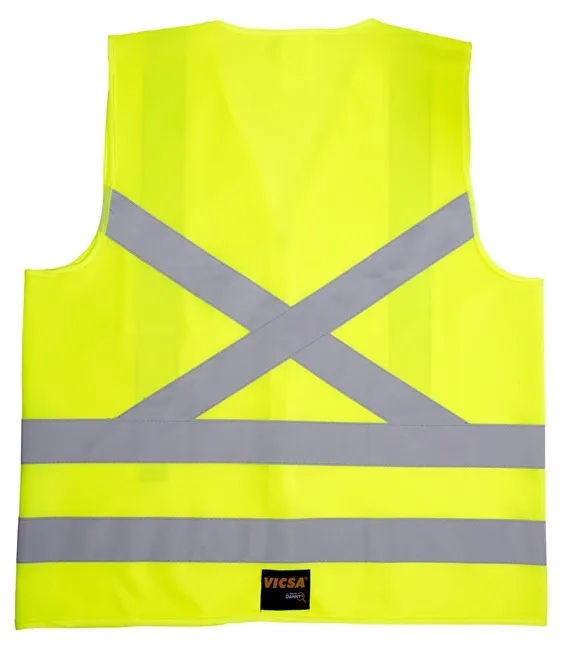 Colete de Proteção Verde Fluorescente 1 Bolso RFX Vicsa Tecido fluorescente 100% poliéster VIC 72240