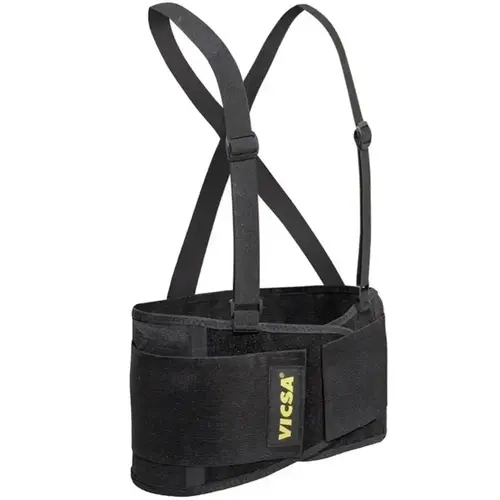 Cinta Ergonômica Abdominal Com Suspensório Reforçada e Confortável Vicsa Ergo Black Vic-41110