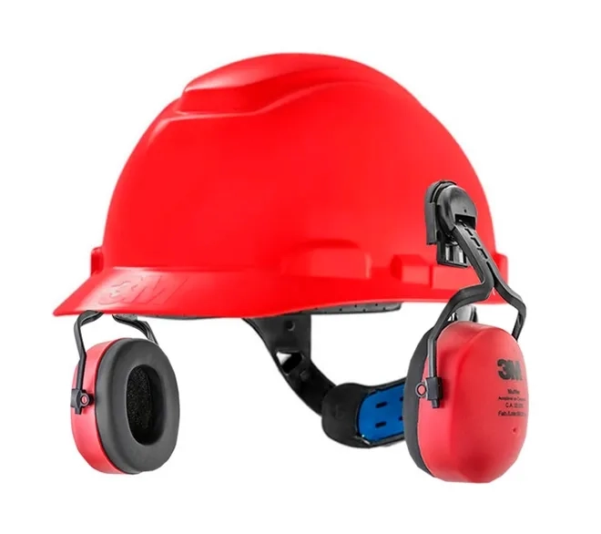 Capacete 3M Acoplado Com Abafador Tipo Concha Muffler