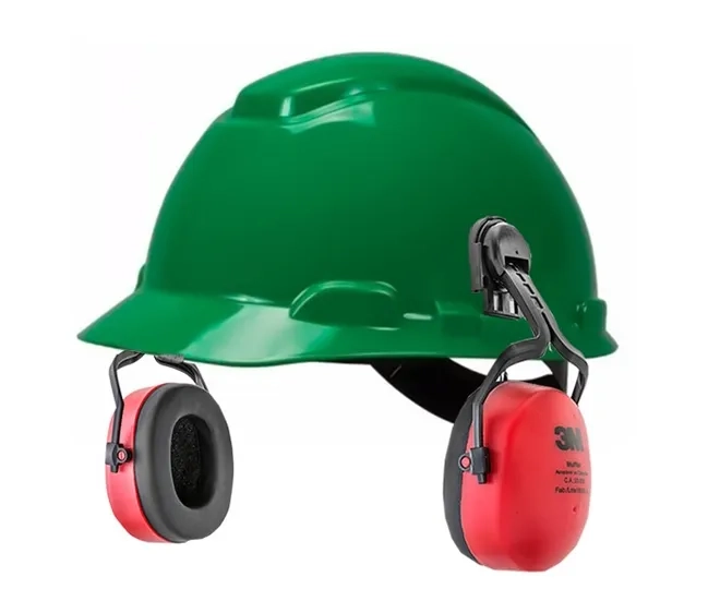 Capacete 3M Acoplado Com Abafador Tipo Concha Muffler