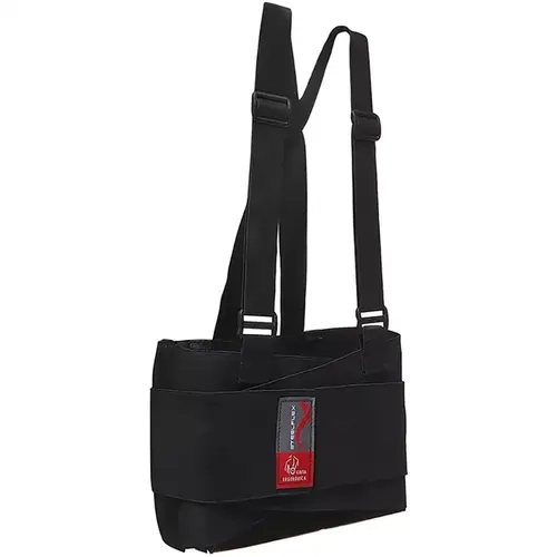 Cinta Ergonômica Steelflex Preta Com Suspensório STF ERCE9010
