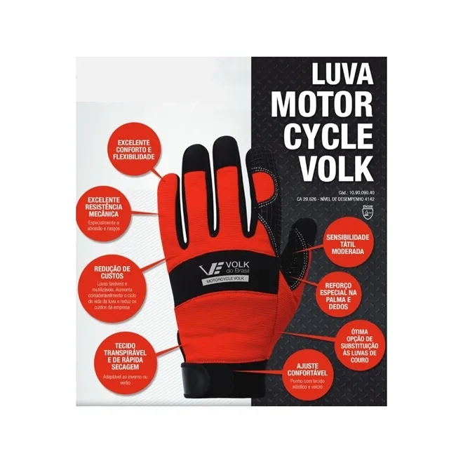 Luva de Microfibra Motorcycle Volk CA 29626