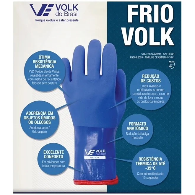 Luva Impermeável Frio Volk -35º Com Forro Felpudo CA 18664