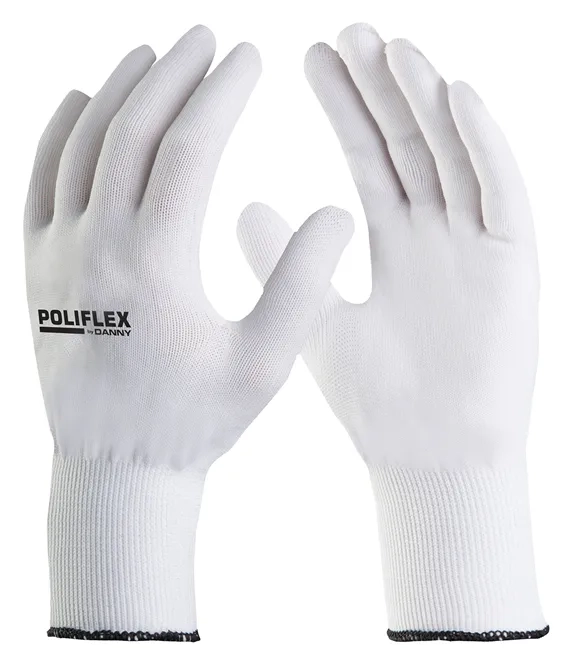 Luva Poliflex Branca Tricotada em Nylon Danny CA 26924
