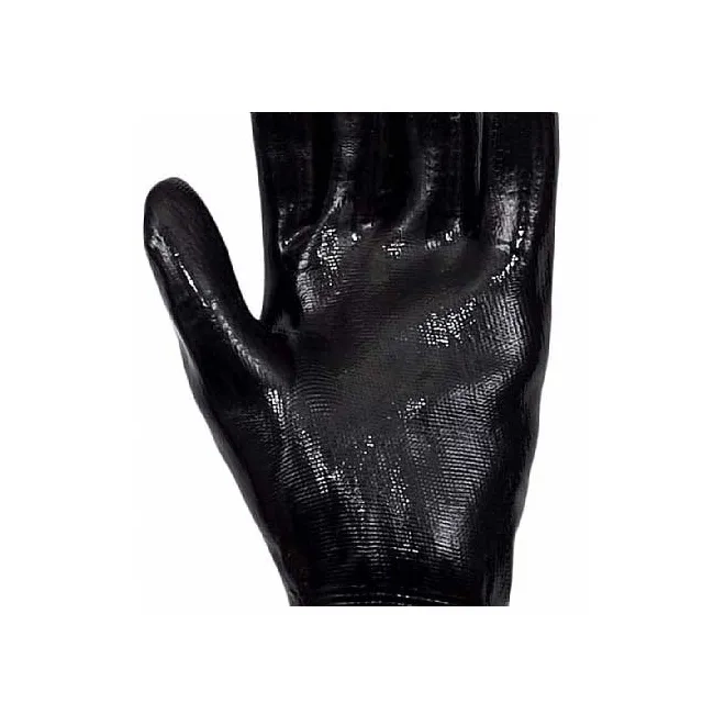 Luva Nitril Full Volk Nylon e Banho Nitrílico Total  Preta CA 25280