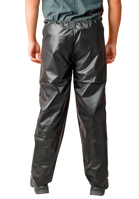 Calça de Chuva em PVC Preta Maicol Com Ajuste de Cordão CA 37356
