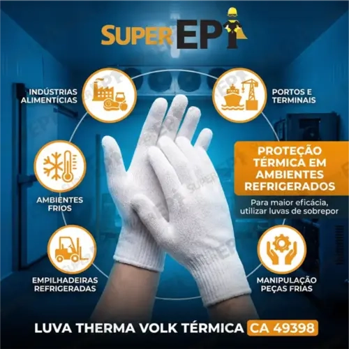 Luva Térmica Therma Volk Fios Thermostat Resitência Térmica a Altas e Baixas Temperatura CA 17924