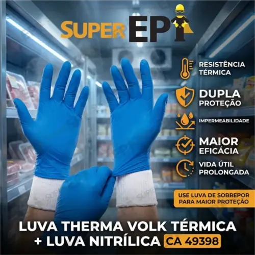 Luva Térmica Therma Volk Fios Thermostat Resitência Térmica a Altas e Baixas Temperatura CA 17924