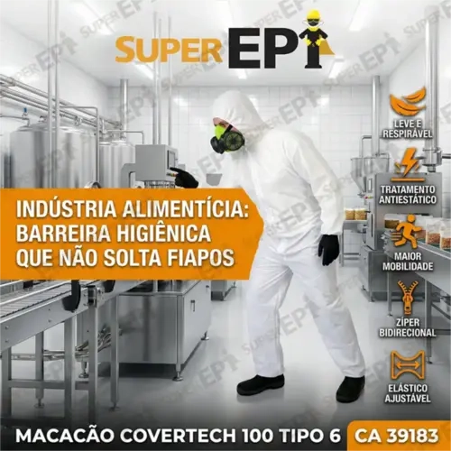 Macacão de Segurança Volk COVERTECH 100 Respirável Tipo 6 CA 39183