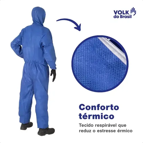 Macacão de Segurança Volk COVERTECH 200 Respirável Tipo 5 e 6 CA 39299