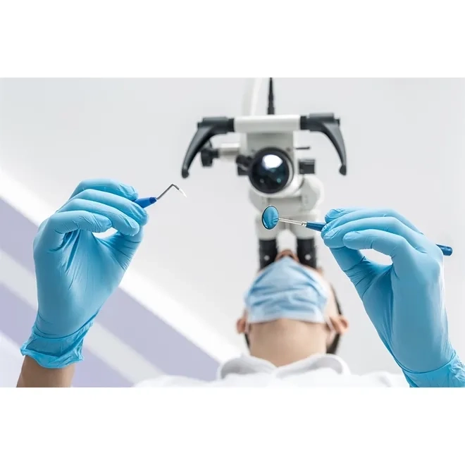 Luva Nitrílica Descartável Sensi Medical Volk 10.60.081.02K Sem Pó Sem Látex ANVISA Risco Biológico CA 51932