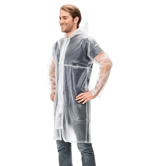 Capa de Chuva Longa Transparente Ziper e Velcro CA 28123