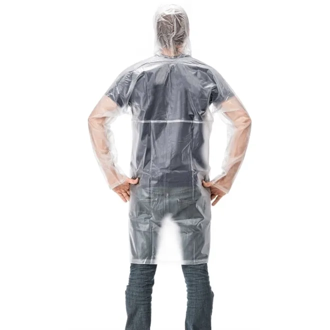 Capa de Chuva Longa Transparente Ziper e Velcro CA 28123
