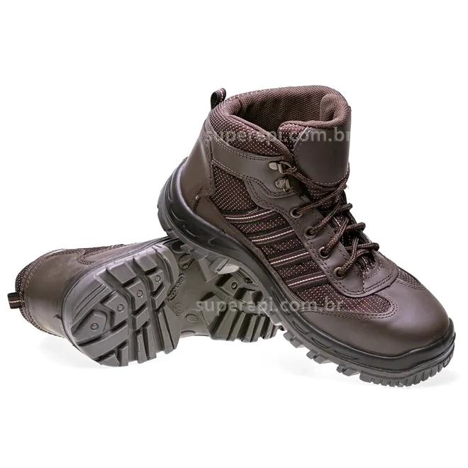 Bota Nobuck Bracol BLQ Premium Marrom Biqueira PVC CA 40872