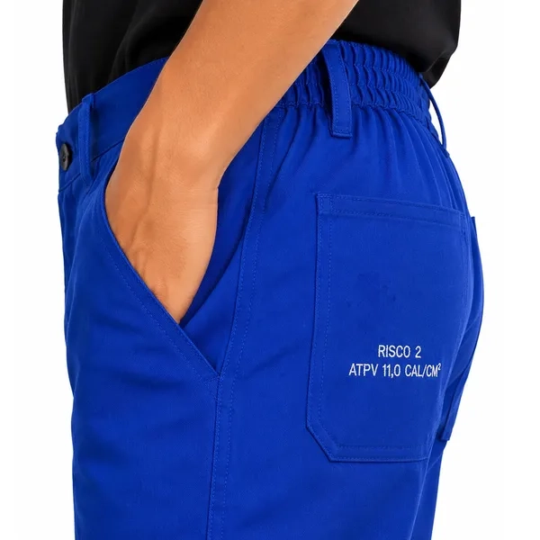 Calça Antichama Guardian Arco Fire Risco 2 Azul Royal ATPV 11 cal/cm² Refletiva CA 46296 / 49240