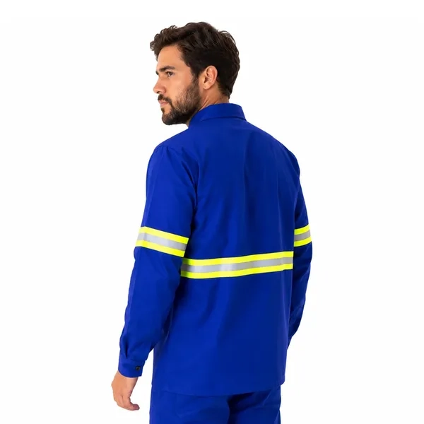 Camisa Antichama Guardian Arco Fire Risco 2 Azul Royal ATPV 11 cal/cm² com Bolso CA 46298 / 49242