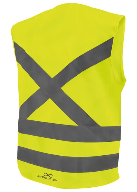 Colete Refletivo Steelflex 4 Bolsos Amarelo Fluorescente STF-VACL94010