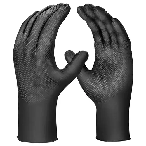 Luva Nitrílica Preta Super Glove Automotivo e Industrial 50 Unidades CA 38645