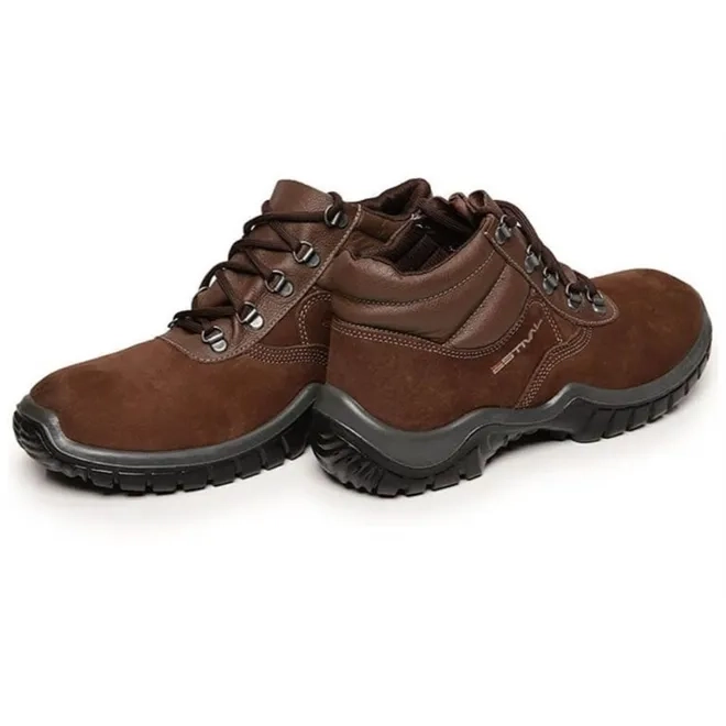 Bota Em Couro Nobuck com Bico Composite Marrom Estival CA 42553