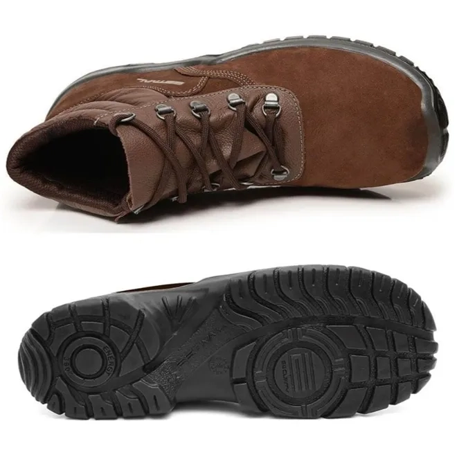 Bota Em Couro Nobuck com Bico Composite Marrom Estival CA 42553