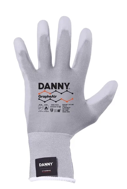 Luva em Grafeno Danny DNY GrapheAir Proteção Anticorte Antibacteriana e UV DA-50500 Ca 41998