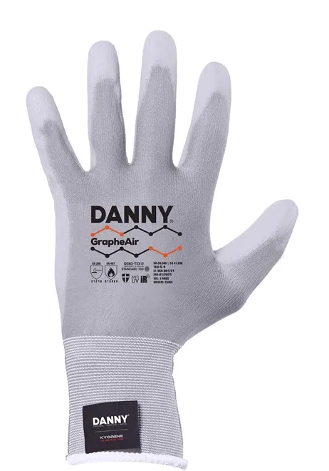 Luva em Grafeno Danny DNY GrapheAir Proteção Anticorte Antibacteriana e UV DA-50500 Ca 41998