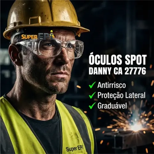 Óculos de Proteção  SPOT Danny Vicsa-Permite Lente de Grau VIC-59210 CA 27776