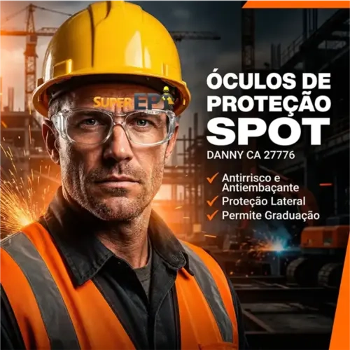 Óculos de Proteção  SPOT Danny Vicsa-Permite Lente de Grau VIC-59210 CA 27776