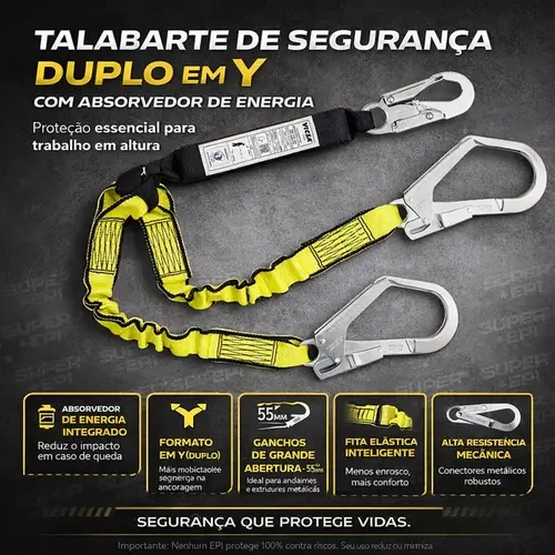 Talabarte de Segurança Com Absorvedor de Energia SteelPro Vicsa Vic-23605
