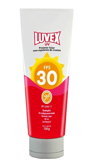 Creme de Proteção Solar Luvex FPS 30 Com Repelente 120ml Hipoalergênico e Atóxico