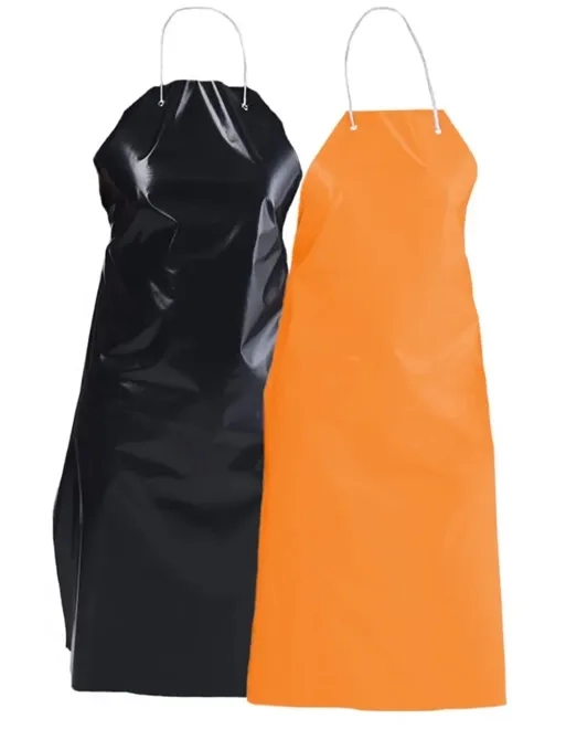 Avental Para Alta Proteção Química Trevira KP1000 Plastcor Dupla Face Preto e Laranja CA 21208
