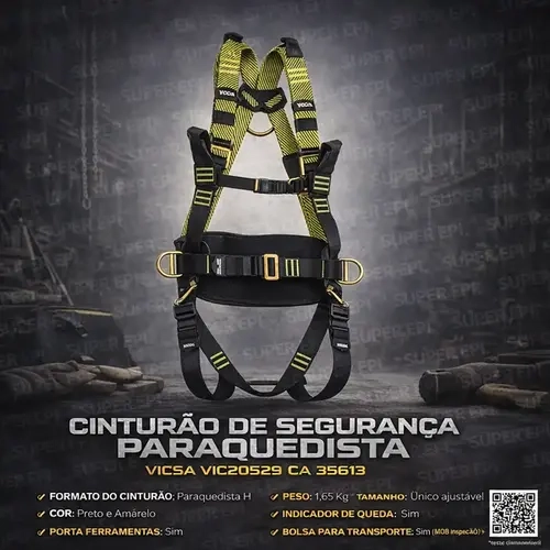 Cinturão de Segurança Paraquedista Vicsa Vic20529 CA 35613 Nova Versão