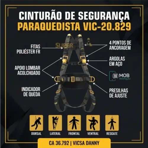 Cinturão de Segurança Aramida Retardante a Chama VIC20829 CA 36792