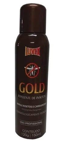 Repelente de Insetos Luvex Gold Aerossol 120ml Duração Até 10 Horas