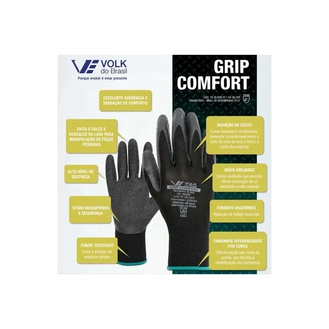 Luva Grip Comfort Volk Ca 38293