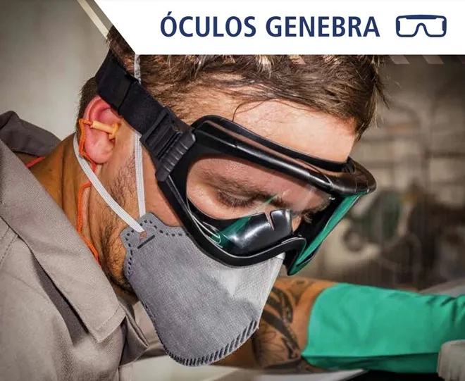 Óculos Ampla Visão Kalipso Genebra Lente de Acetato Incolor Antiembaçante CA 39506
