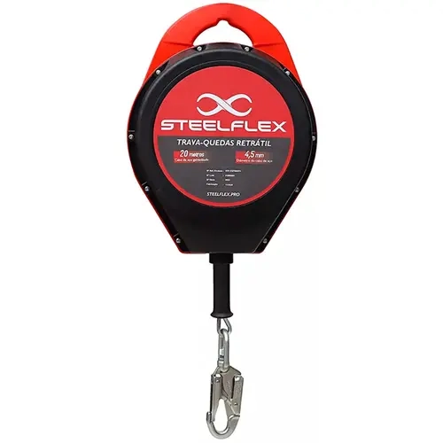 Trava-quedas Retrátil Com Cabo de Aço 20 metros Steelflex STF CQTQ0472