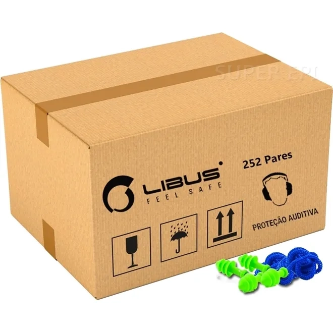 Protetor Auricular Polímero Libus Quantum 17DB CA 35981 Caixa 250 Pares