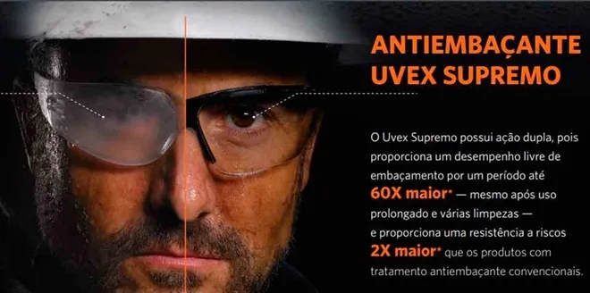 Óculos Uvex Genesis XC Incolor Antiembaçante Supremo CA 18819