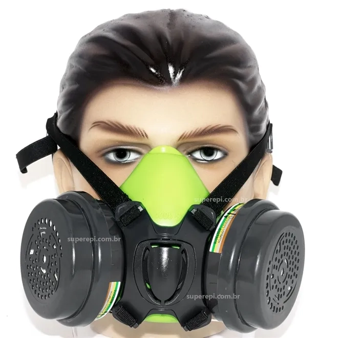 Máscara Semi-Facial BLS EVO 4000 Em Silicone Com 2 Filtros Abek1 + P3